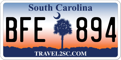 SC license plate BFE894