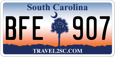 SC license plate BFE907