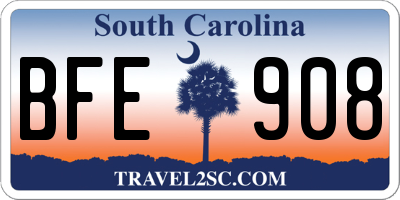 SC license plate BFE908