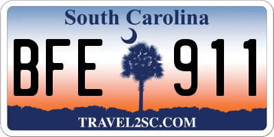 SC license plate BFE911