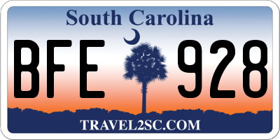 SC license plate BFE928