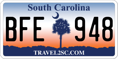 SC license plate BFE948