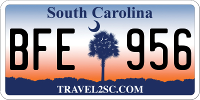 SC license plate BFE956