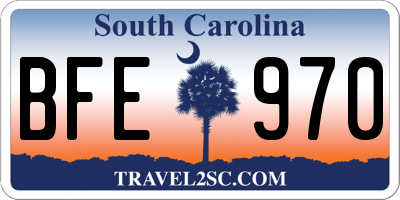 SC license plate BFE970