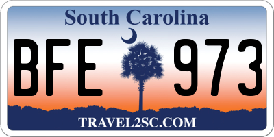 SC license plate BFE973