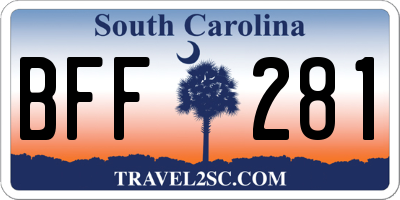 SC license plate BFF281