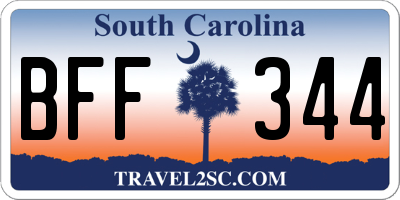 SC license plate BFF344