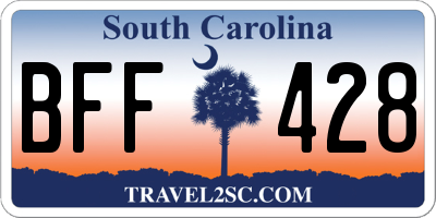 SC license plate BFF428