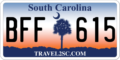 SC license plate BFF615
