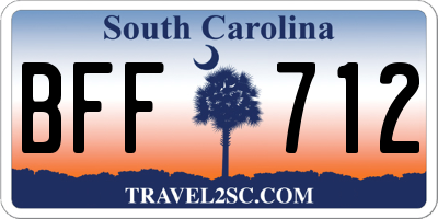 SC license plate BFF712