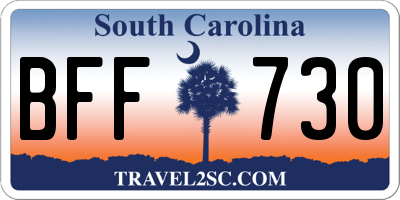 SC license plate BFF730