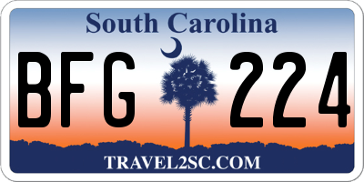 SC license plate BFG224