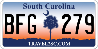 SC license plate BFG279