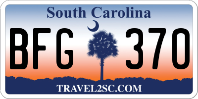 SC license plate BFG370