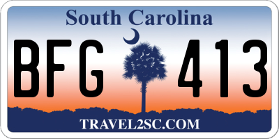 SC license plate BFG413