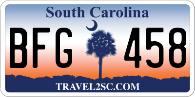 SC license plate BFG458