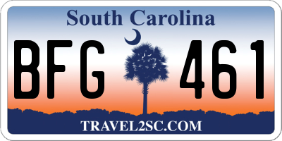 SC license plate BFG461