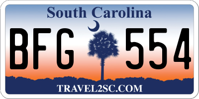 SC license plate BFG554