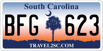 SC license plate BFG623