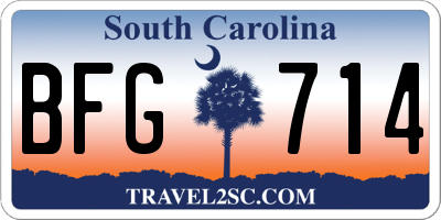 SC license plate BFG714