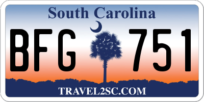 SC license plate BFG751