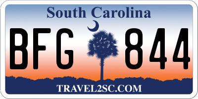 SC license plate BFG844