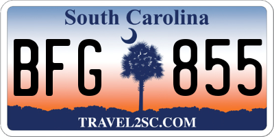 SC license plate BFG855