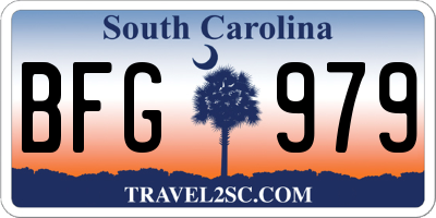 SC license plate BFG979