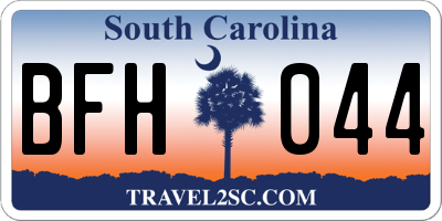 SC license plate BFH044