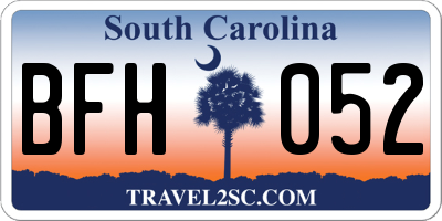 SC license plate BFH052