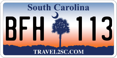 SC license plate BFH113