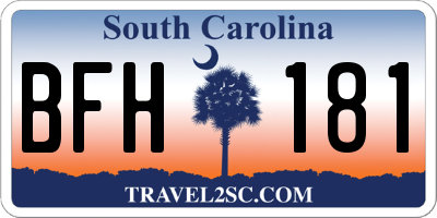 SC license plate BFH181