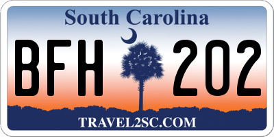 SC license plate BFH202