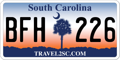 SC license plate BFH226