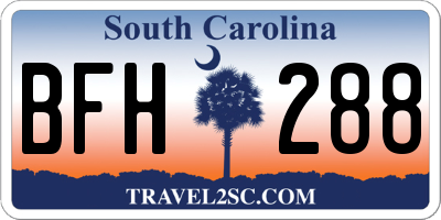 SC license plate BFH288
