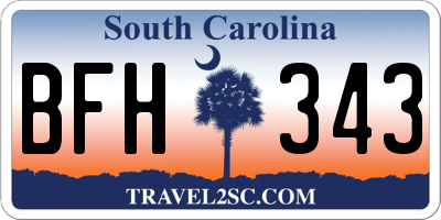 SC license plate BFH343