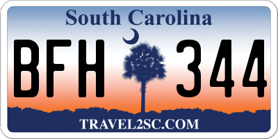 SC license plate BFH344