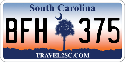 SC license plate BFH375