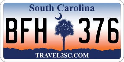 SC license plate BFH376
