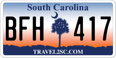SC license plate BFH417