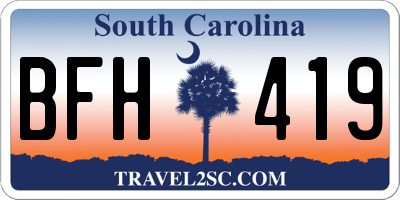 SC license plate BFH419