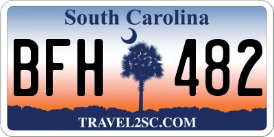 SC license plate BFH482