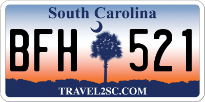 SC license plate BFH521
