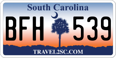 SC license plate BFH539