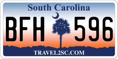 SC license plate BFH596