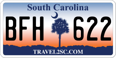 SC license plate BFH622