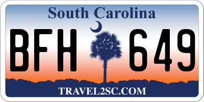 SC license plate BFH649