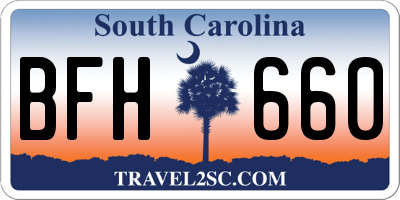 SC license plate BFH660