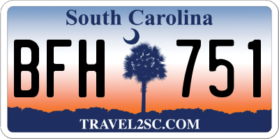 SC license plate BFH751