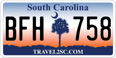 SC license plate BFH758